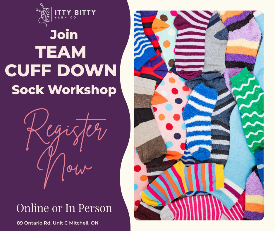 DAYTIME Team Cuff Down Sock Workshop - January 15, 22 and 29 1pm to 3pm