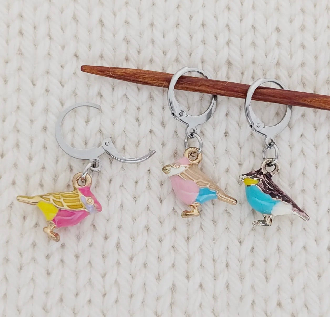 A Bird in the Hand Locking Stitch Markers for Knitting - Set of 3