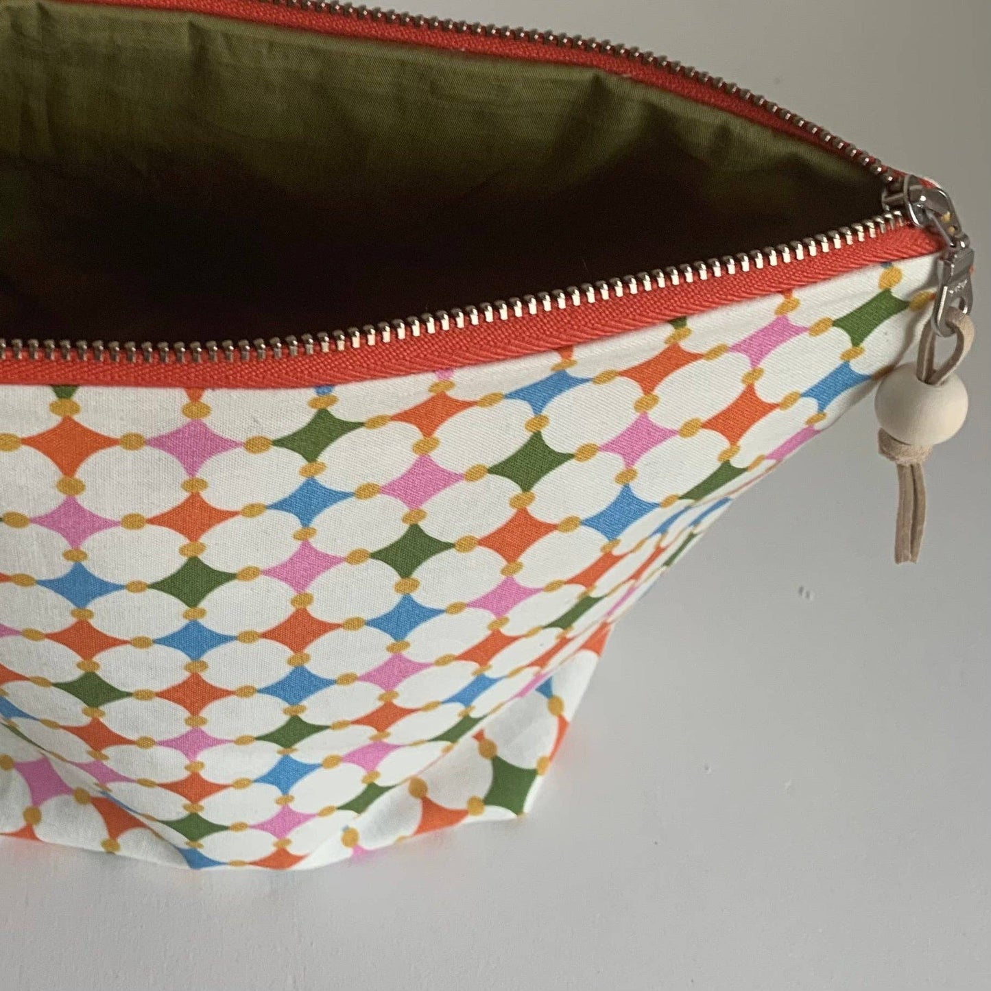 Organic Cotton Project Bag - Geometric on White