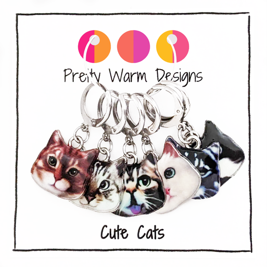 Cats Locking Stitch Markers - Set of 6