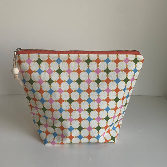 Organic Cotton Project Bag - Geometric on White