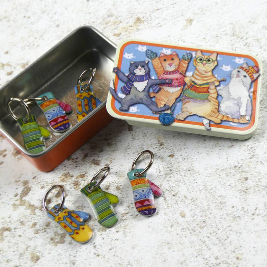 Mittens Stitch Markers In A Kitten Pocket Tin