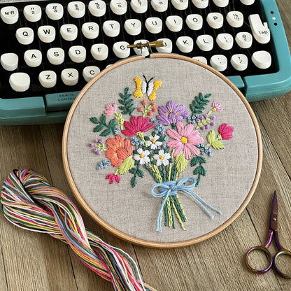 Flower Embroidery DIY Craft Kit