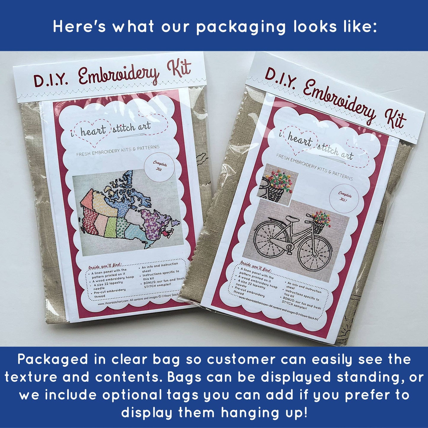 Bee Embroidery Kit: Natural/Black