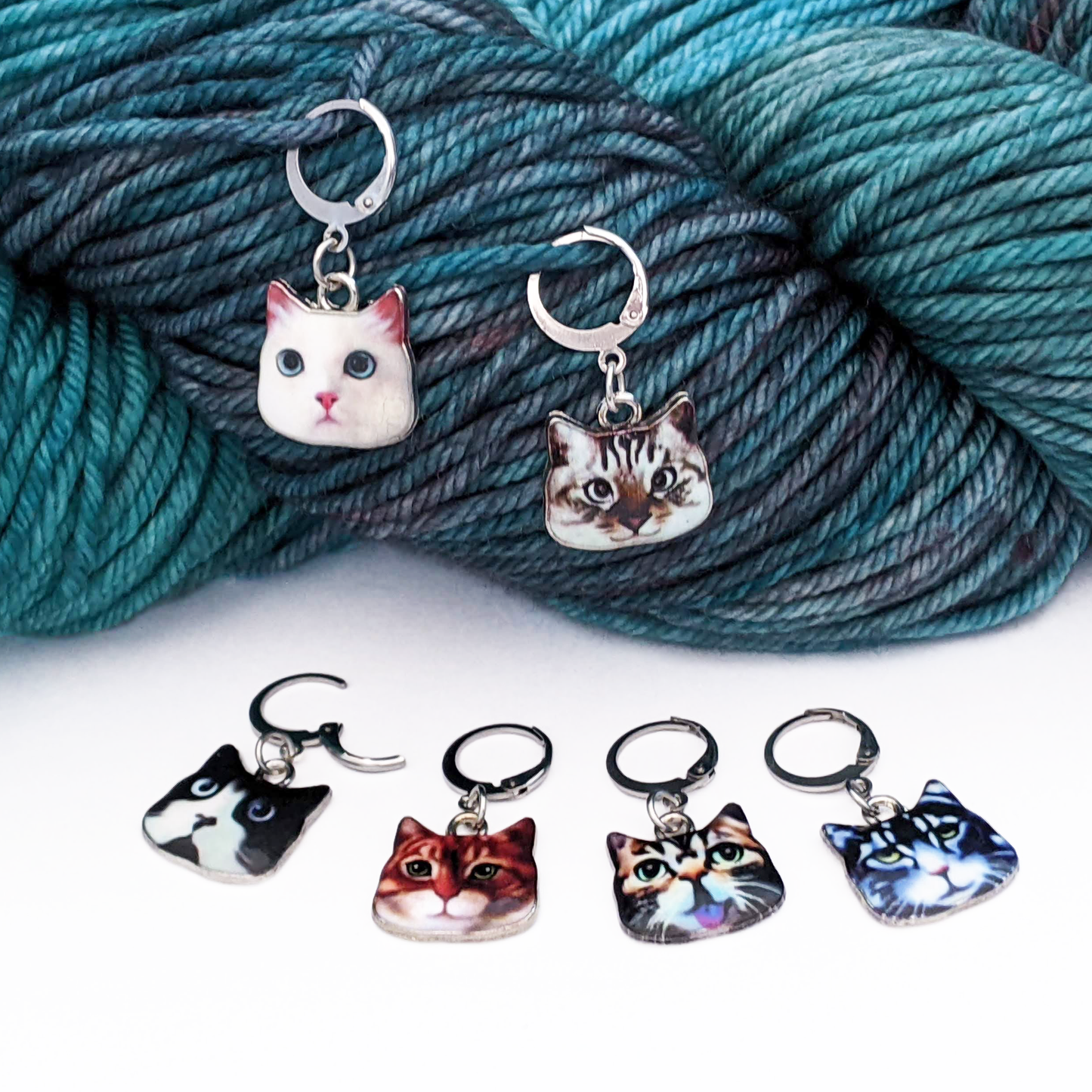 Cats Locking Stitch Markers - Set of 6