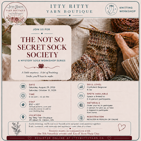 The Not So Secret Sock Society - IN PERSON PARTICIPATION - CLINTON