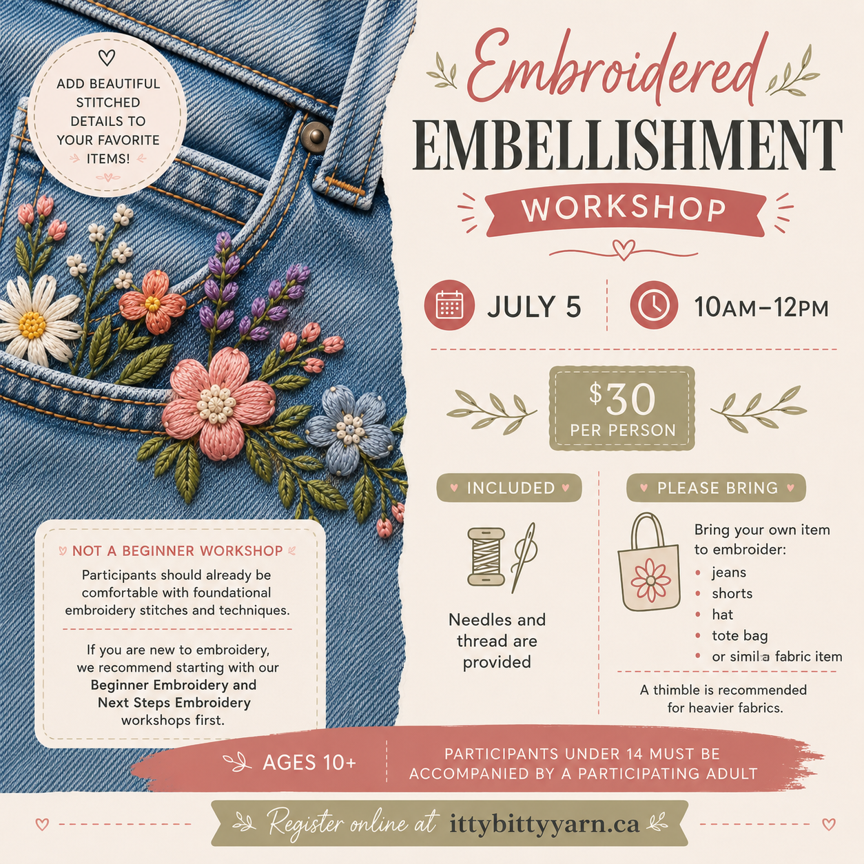 Embroidered Embellishments Workshop