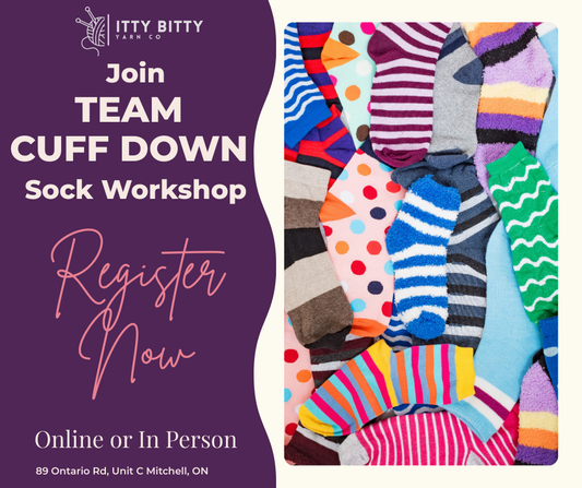 DAYTIME Team Cuff Down Sock Workshop - January 15, 22 and 29  1pm to 3pm