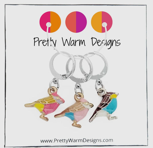 A Bird in the Hand Locking Stitch Markers for Knitting - Set of 3