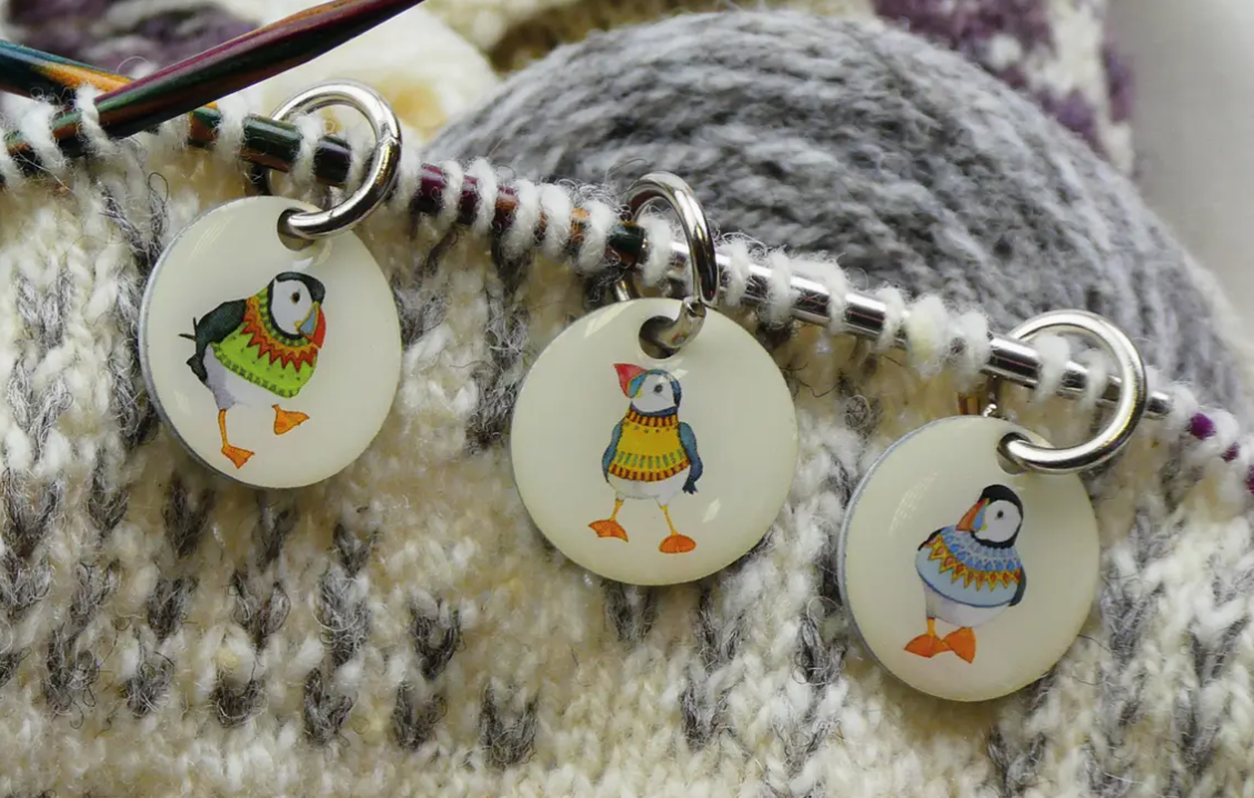 Woolly Puffin Stitch Markers (Set of 6)