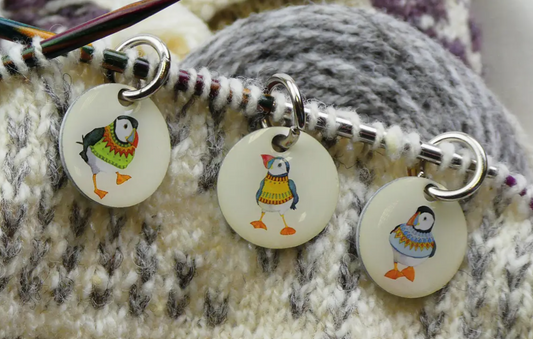 Woolly Puffin Stitch Markers (Set of 6)