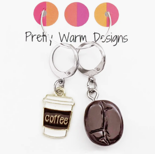 PWD - Coffee and Bean - Stitch Marker Duo