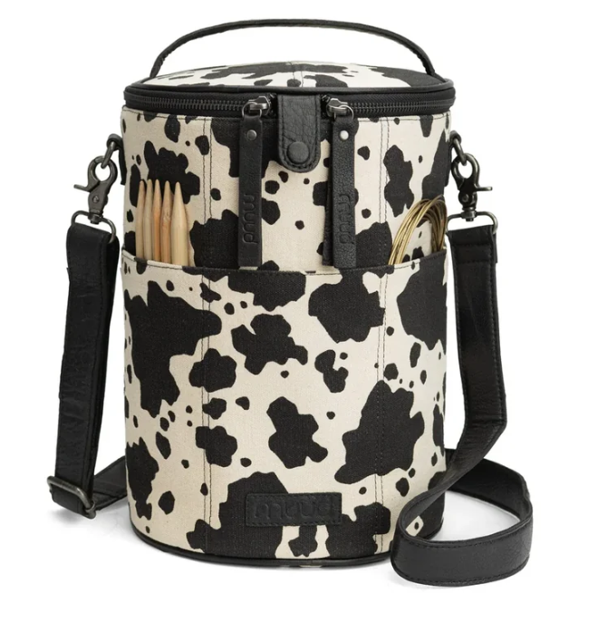muud Canvas Saturn XL Project Bag - Cow Print