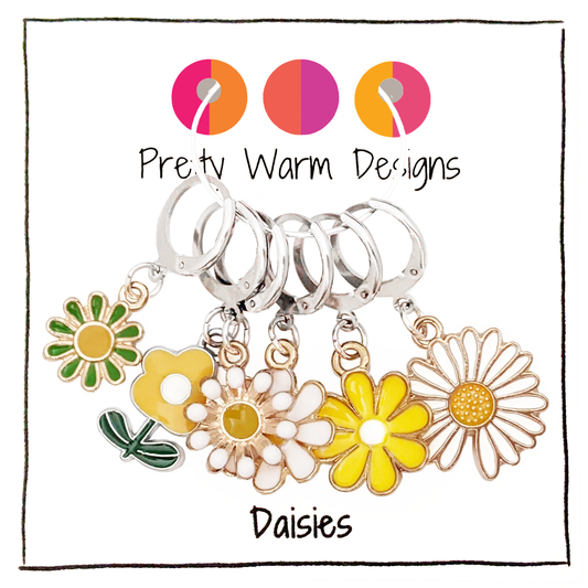 Daisies Locking Stitch Markers - Set of 6: Set of 6