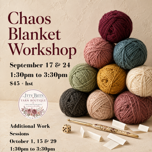 Chaos Blanket Workshop - Clinton - September 17 & 24      1:30pm to 3:30pm