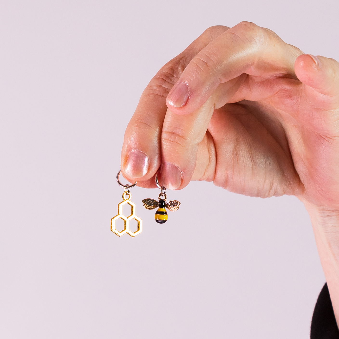 Honey Bee & Honeycomb Stitch Marker Set of 6: Set of 6