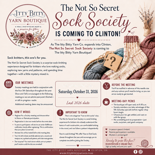 The Not So Secret Sock Society - IN PERSON PARTICIPATION - CLINTON